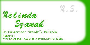 melinda szamak business card